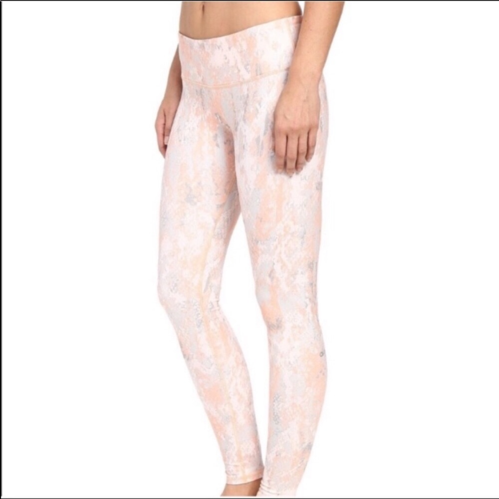 ALO YOGA blush snake skin leggings